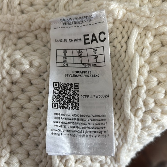 Vintage Women’s Size S Guess Off White Oversized Knit Cardigan Sweater - Picture 7 of 8